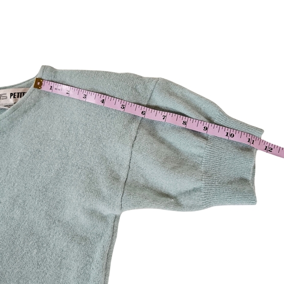 Vintage Chaus Petites Cropped Sweater, Lambs Wool&Rabbit Hair,Light Blue, PSmall - Picture 6 of 8